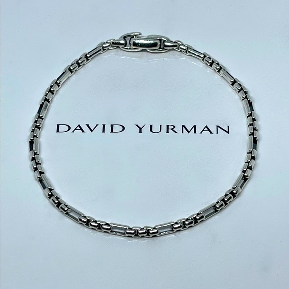David Yurman Men’s Open Station Box Chain Sterling Silver Bracelet - Picture 1 of 6